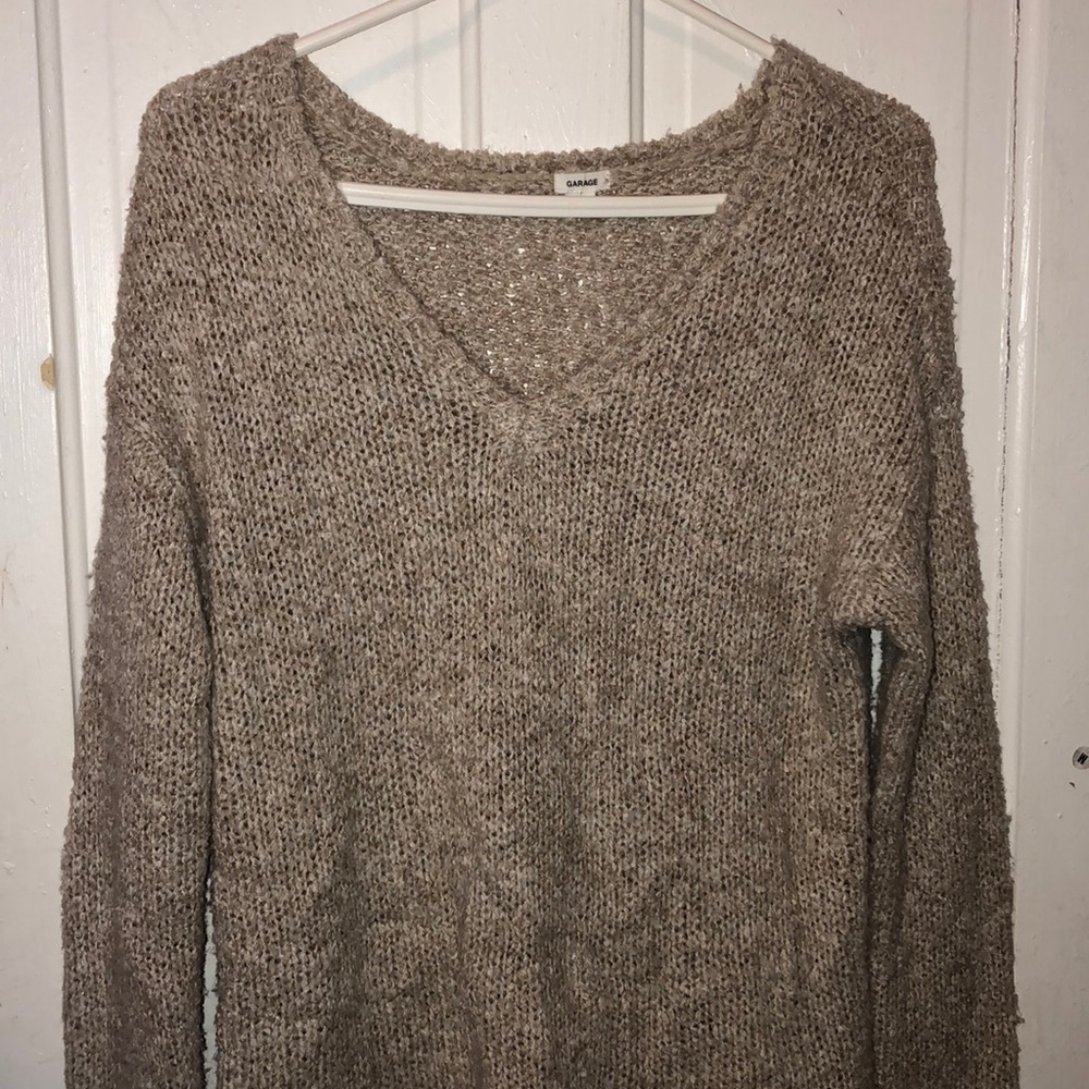 Tan garage sweater